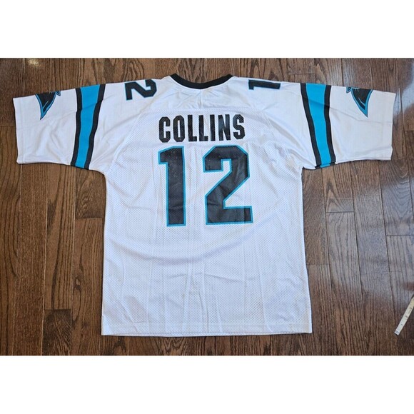 1995 Carolina Panthers #12 Kerry Collins Inaugural Season Game Jersey APEX SZ L - Picture 2 of 16